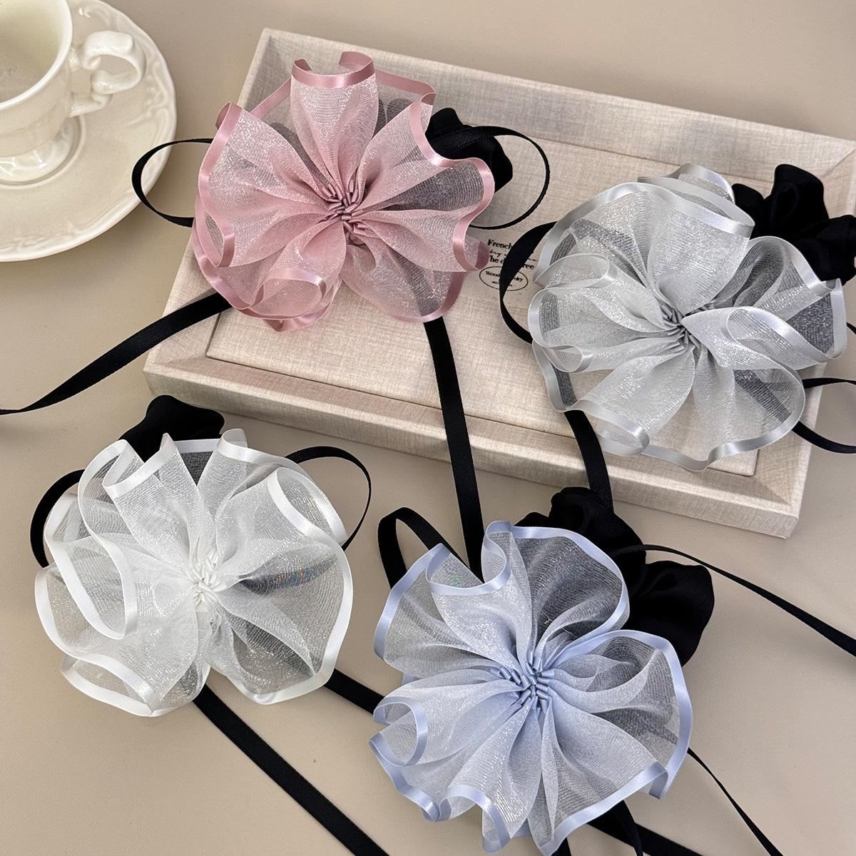 Korean gentle hair accessories flower ribbons large intestine rings ethereal and sweet tie ponytail and rubber band for women
Korean gentle hair accessories flower ribbons large intestine rings ethereal and sweet tie ponytail and rubber band for women