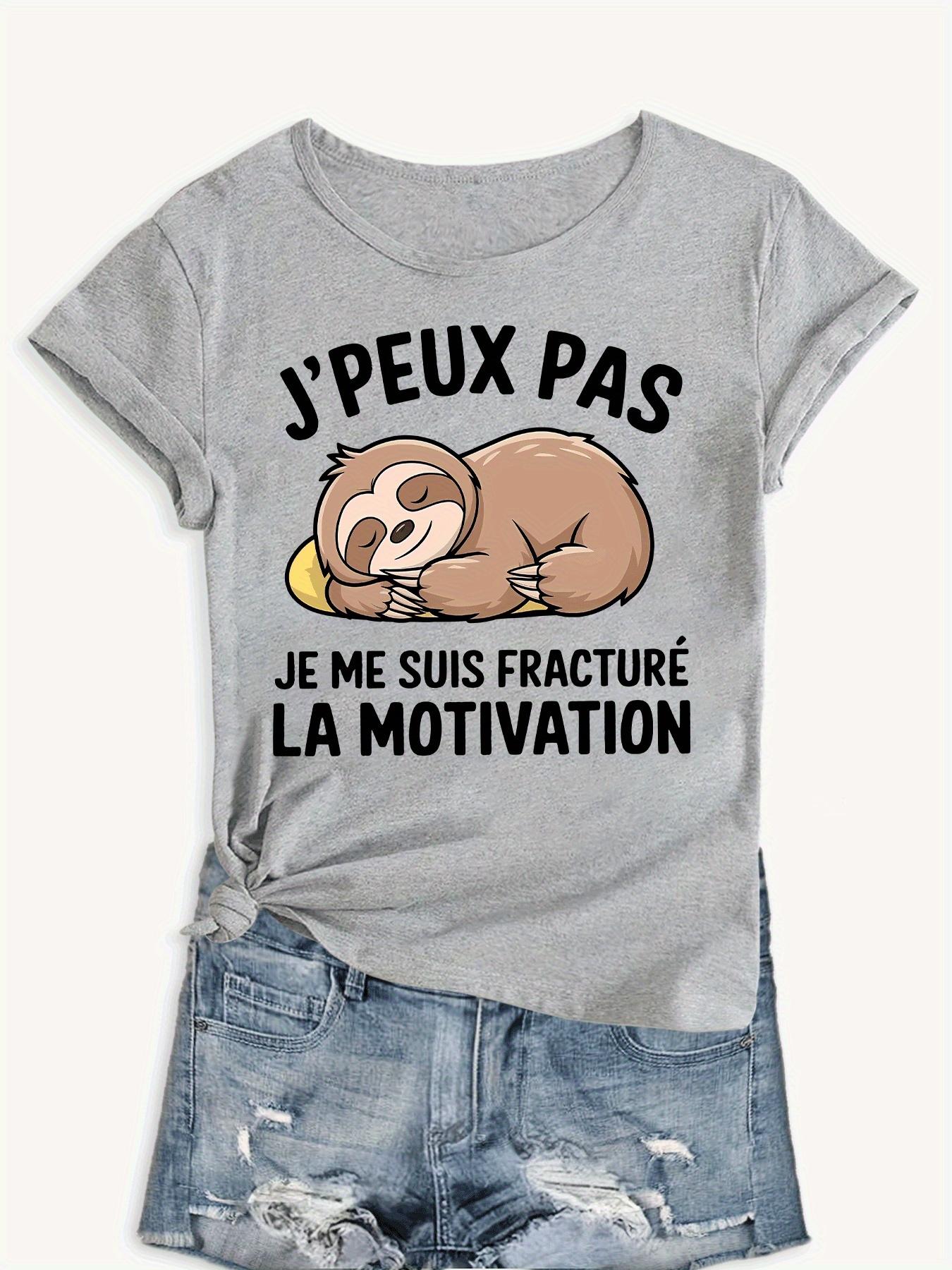Sloth T-Shirt French Motivational Sloth Graphic T-Shirt| Humorous Motivation Through Fracture Slogan Harajuku Sleeve Casual XS
Sloth T-Shirt French Motivational Sloth Graphic T-Shirt| Humorous Motivation Through Fracture Slogan Harajuku Sleeve Casual XS