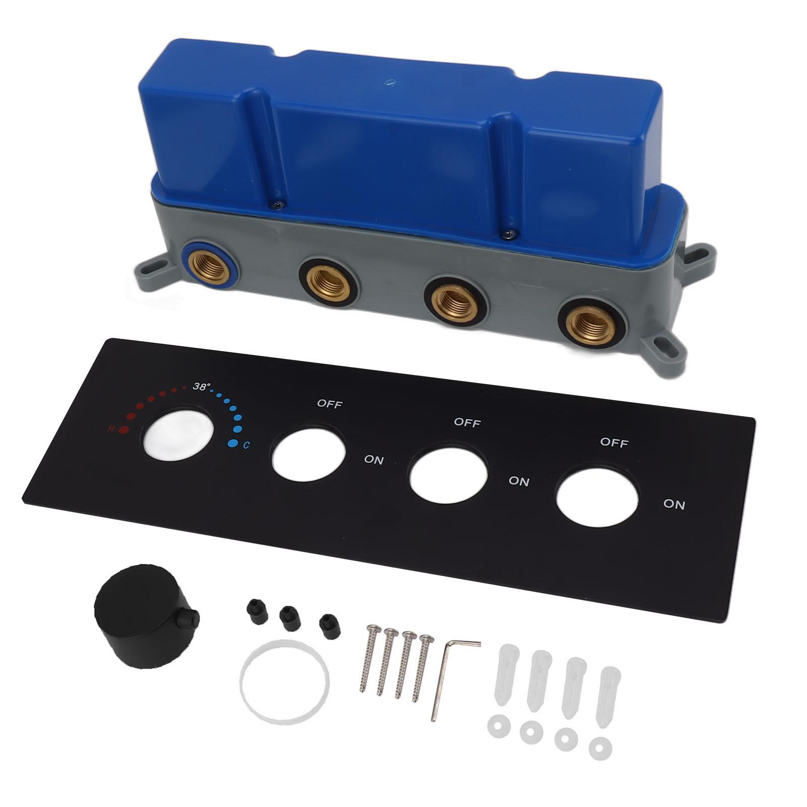 Скрытый термостатический смеситель из латуни, 3-ходовой переключатель для душа, комплект клапанов для душа с 4 круглыми ручками
Скрытый термостатический смеситель из латуни, 3-ходовой переключатель для душа, комплект клапанов для душа с 4 круглыми ручками