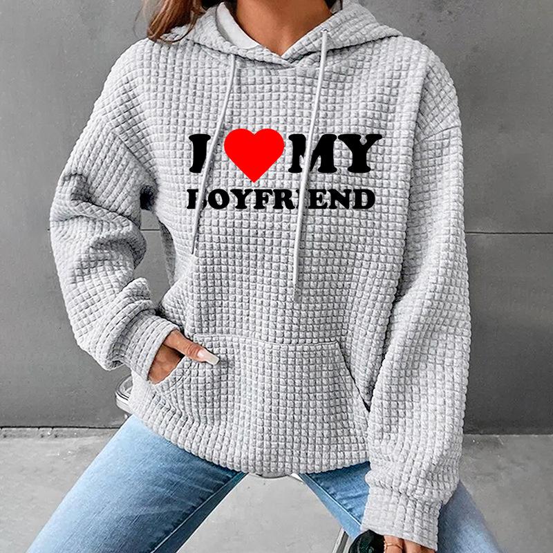 Waffle Knit Letter Print Long Sleeve Sweatshirt for Women - 2023 Autumn/Winter Collection Small
Waffle Knit Letter Print Long Sleeve Sweatshirt for Women - 2023 Autumn/Winter Collection Small