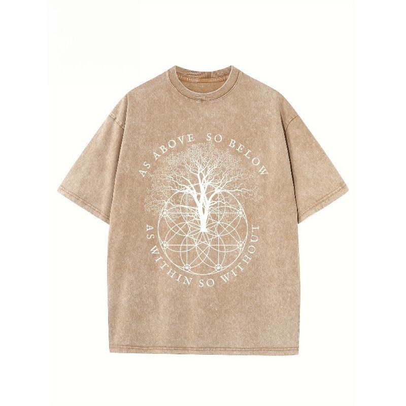 As Above So Below Graphic Printed Men S Heavy Duty T-Shirt - Vintage Streetwear, Loose Fit, Short Sleeves, Crew Neck, Machine Washable, Casual Wear 5XL дубильна кора
As Above So Below Graphic Printed Men S Heavy Duty T-Shirt - Vintage Streetwear, Loose Fit, Short Sleeves, Crew Neck, Machine Washable, Casual Wear 5XL дубильна кора