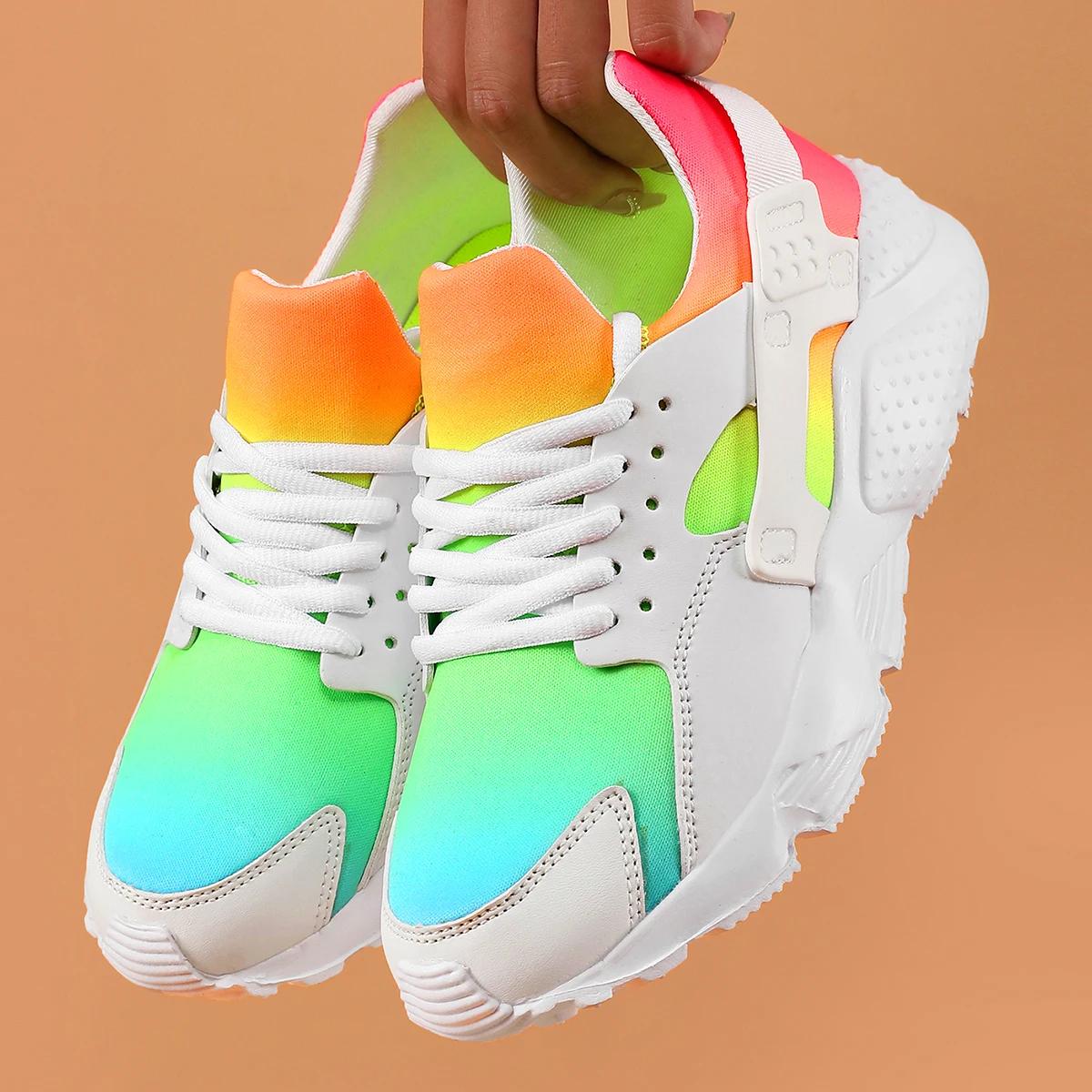 Новые женские туфли цвета радуги кроссовки на танкетке женские женские вулканизированные туфли дышащие удобные повседневные женские туфли Tenis Feminino 36
Новые женские туфли цвета радуги кроссовки на танкетке женские женские вулканизированные туфли дышащие удобные повседневные женские туфли Tenis Feminino 36