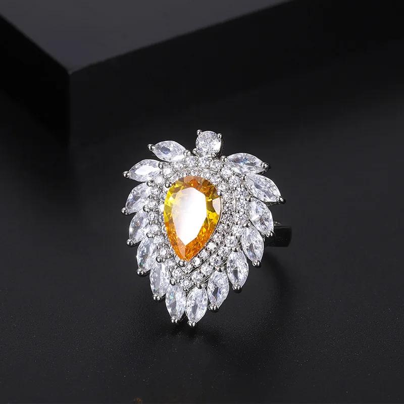 Retro Citrine Water Droplets Crystal Luxury Jewelry Earrings Adjustable Ring Necklace Women Wedding Anniversary Gift Boho One size
Retro Citrine Water Droplets Crystal Luxury Jewelry Earrings Adjustable Ring Necklace Women Wedding Anniversary Gift Boho One size