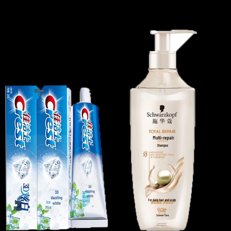 Набор: Зубная паста Crest 3D White и Шампунь Schwarzkopf Repair
Набор: Зубная паста Crest 3D White и Шампунь Schwarzkopf Repair