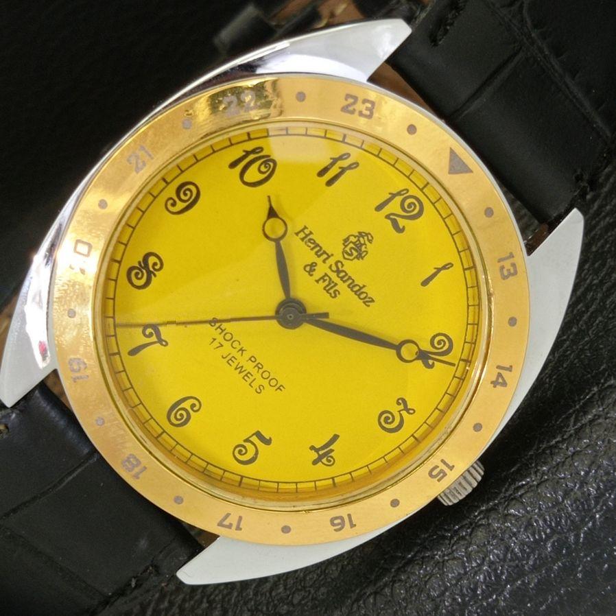 SWISS MECHANICAL MENS HENRI SANDOZ & FILS WINDING YELLOW DIAL WATCH a430205-2 R102-a430205
SWISS MECHANICAL MENS HENRI SANDOZ & FILS WINDING YELLOW DIAL WATCH a430205-2 R102-a430205