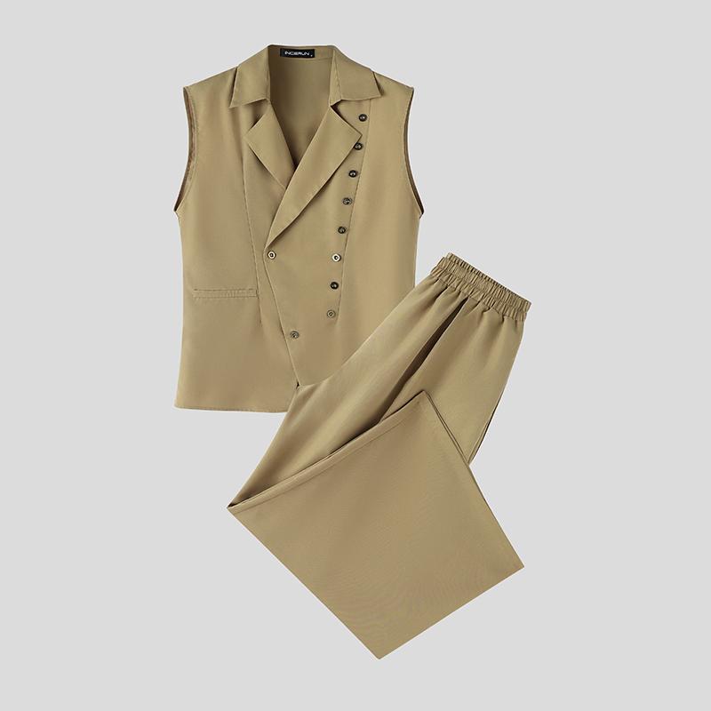 INCERUN 2PCS Men Sleeveless Thin Blazer Tops Long Pants Casual Sets Outfits 5XL хакі
INCERUN 2PCS Men Sleeveless Thin Blazer Tops Long Pants Casual Sets Outfits 5XL хакі