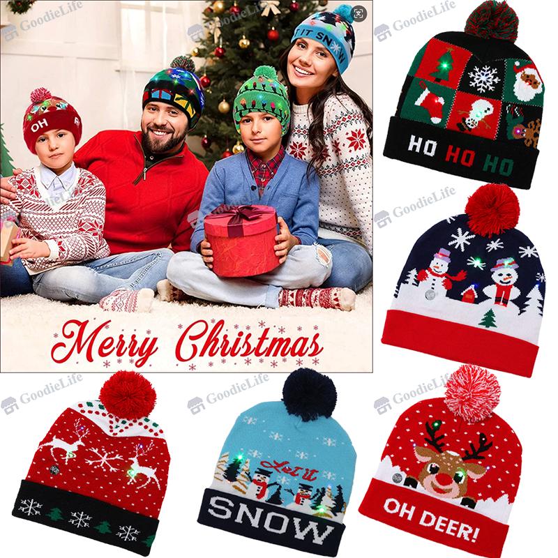 LED Knitted Christmas Hat with Light Up Feature for Kids and Adults, Ideal for New Year and Christmas Decoration
LED Knitted Christmas Hat with Light Up Feature for Kids and Adults, Ideal for New Year and Christmas Decoration