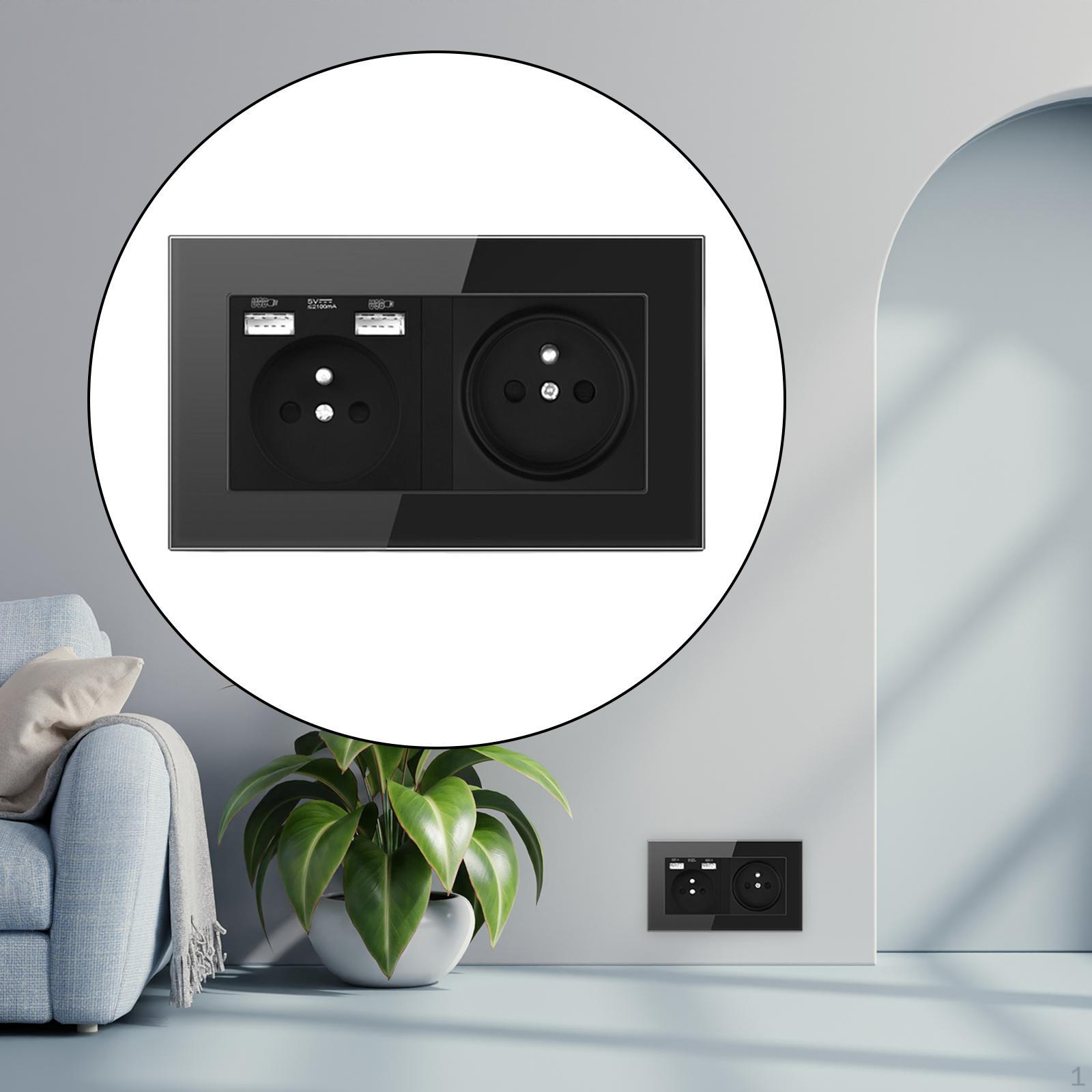 French 2.1A USB Wall Outlet Charger 16A Duplex Receptacles Multi Plug White чорний
French 2.1A USB Wall Outlet Charger 16A Duplex Receptacles Multi Plug White чорний