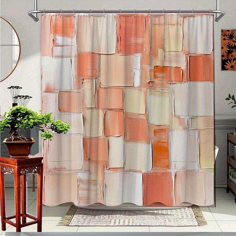1Pc Abstract Textured Blocks Pattern Shower Curtain - Modern Geometric Design In Peach, Beige, White & Light Blue, Durable Polye W60H190(CM)-1 Pcs
1Pc Abstract Textured Blocks Pattern Shower Curtain - Modern Geometric Design In Peach, Beige, White & Light Blue, Durable Polye W60H190(CM)-1 Pcs