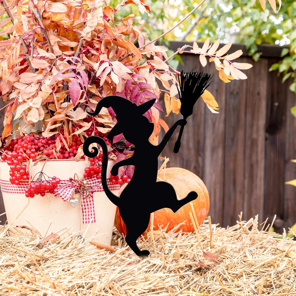 1Pc Iron Black Cat Garden Decoration Ground Plug, Halloween Garden Pile, Halloween Cat Logo, Dancing Cat Garden Decoration, Halloween Outdoor Decorat
1Pc Iron Black Cat Garden Decoration Ground Plug, Halloween Garden Pile, Halloween Cat Logo, Dancing Cat Garden Decoration, Halloween Outdoor Decorat