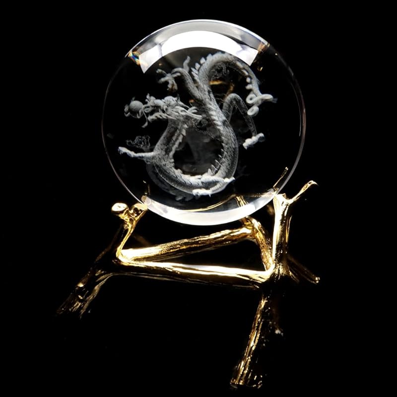 dragon crystal ball Approximately 80mm Ryujin zodiac Dragon ornament artificial crystal round ball With pedestal New Year new year lucky charm carving
dragon crystal ball Approximately 80mm Ryujin zodiac Dragon ornament artificial crystal round ball With pedestal New Year new year lucky charm carving