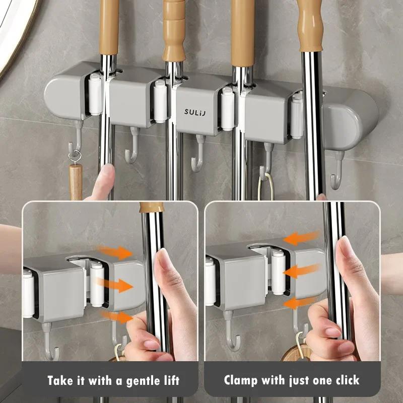 1/2pcs Wall Mounted Mop Holder Broom Mop Storage Shelf Rack with Hooks No Drilling Self-Adhesive Bathroom Mop Holder Storage 1pc белый
1/2pcs Wall Mounted Mop Holder Broom Mop Storage Shelf Rack with Hooks No Drilling Self-Adhesive Bathroom Mop Holder Storage 1pc белый