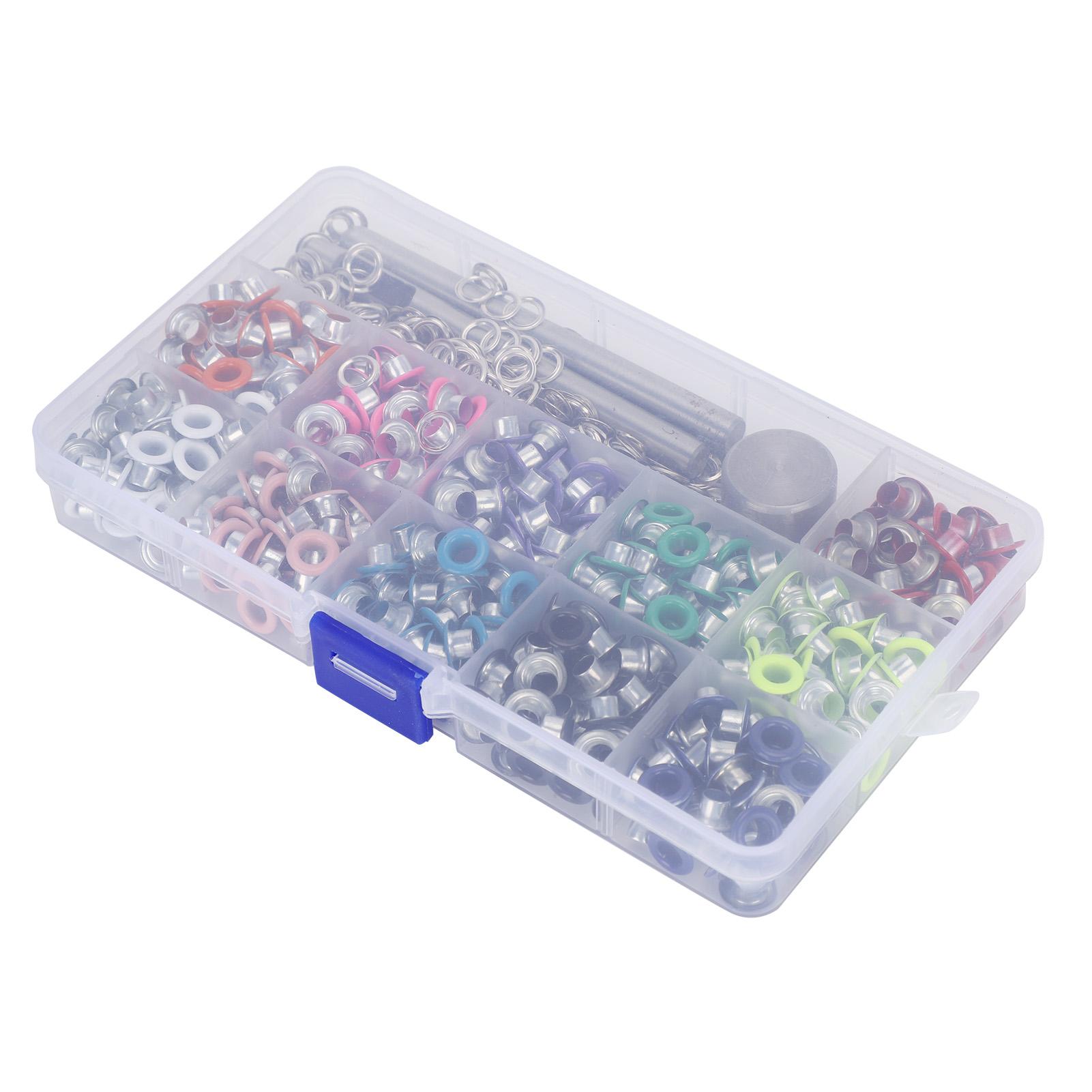 Eyelets Set Grommets Kit Boxed MultiColor Hollow Rivet DIY Project Craft Metal Tool KQ201
Eyelets Set Grommets Kit Boxed MultiColor Hollow Rivet DIY Project Craft Metal Tool KQ201