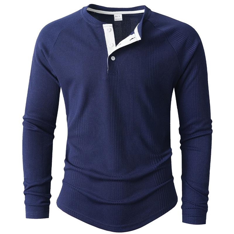 New Round Neck Long Sleeve Henley Bottoming Shirt T-shirt Vertical Stripe Men s POLO Shirt XXXL темно-синього кольору
New Round Neck Long Sleeve Henley Bottoming Shirt T-shirt Vertical Stripe Men s POLO Shirt XXXL темно-синього кольору