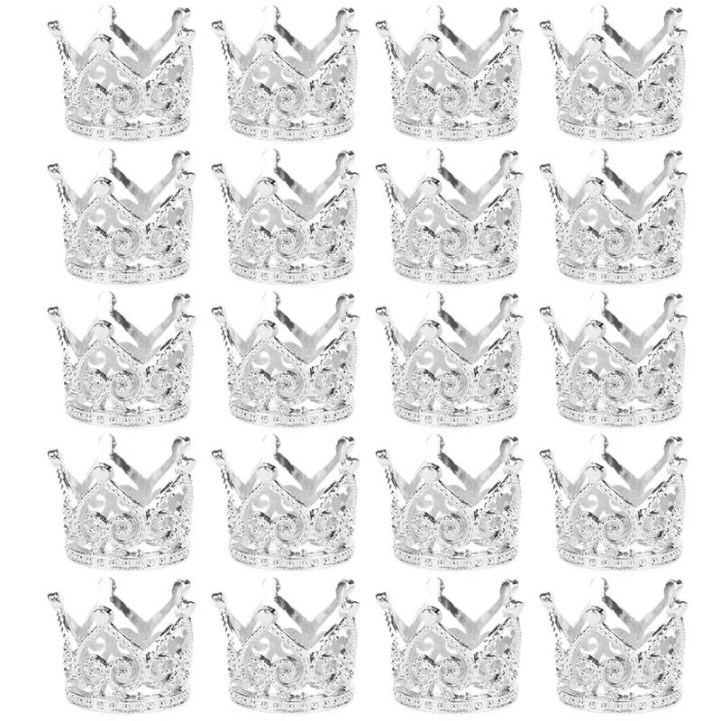 20/1 шт. Мини Жемчужная Корона Украшение для Торта Золото Серебро Топпер для Кексов Для Цветочных Композиций Детский Душ Свадебная Вечеринка Украшение 1PCS серебряный