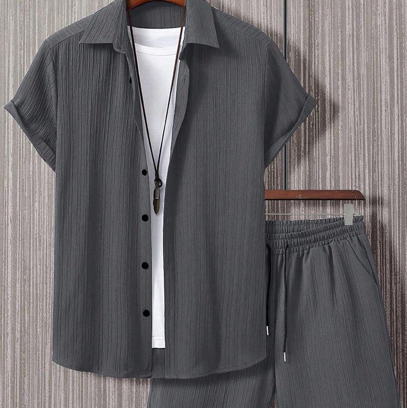 Men s Jacquard Cross Border Men s Striped Short Sleeved Shirt Buckle Collar Set Men s Fashion M сірий
Men s Jacquard Cross Border Men s Striped Short Sleeved Shirt Buckle Collar Set Men s Fashion M сірий