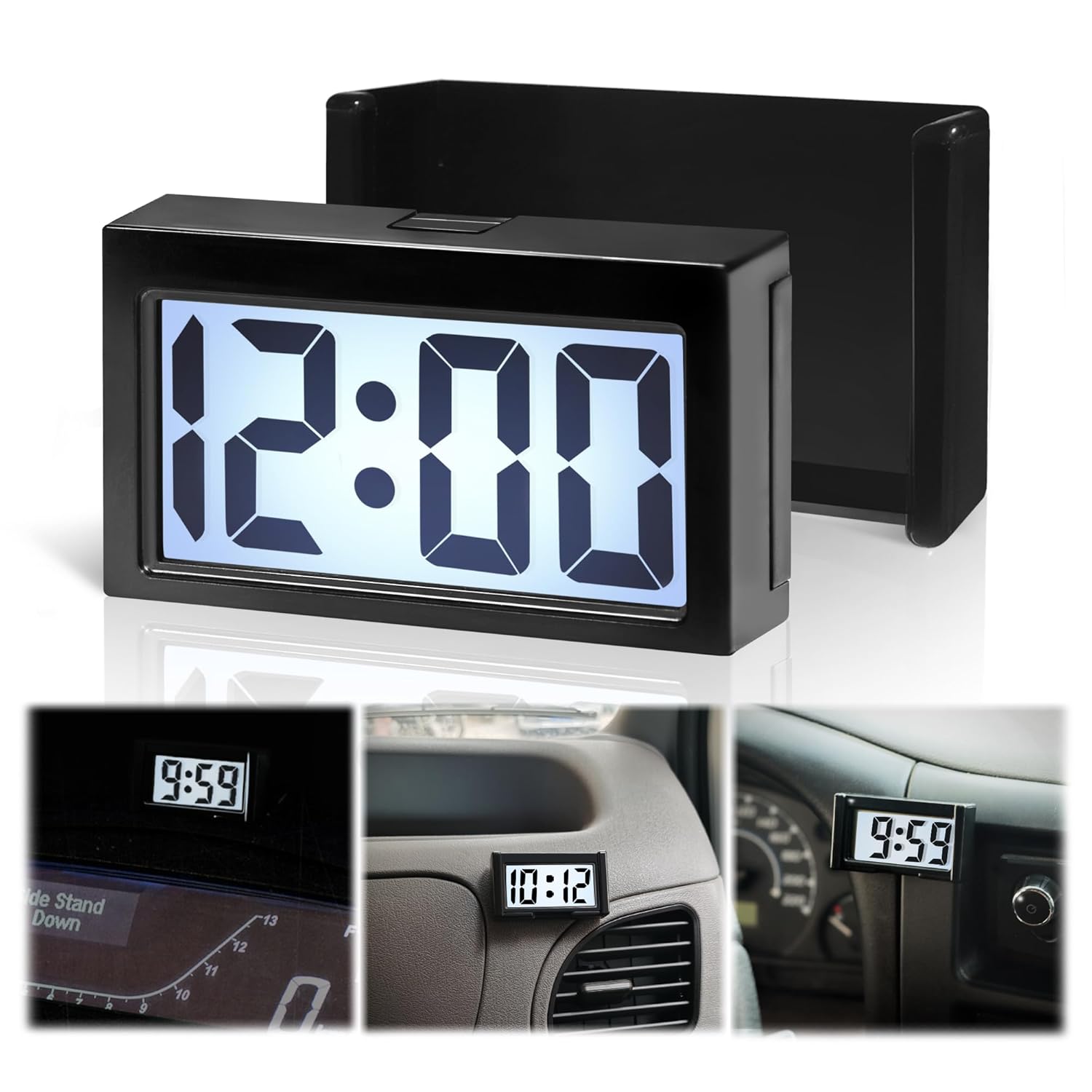 Betus Upgraded Car Digital Clock with Backlight – Stick-On or Clip-On Clock for Dashboard & Air Vent – Large Time & Day Display – Easy to Black With Backlight
Betus Upgraded Car Digital Clock with Backlight – Stick-On or Clip-On Clock for Dashboard & Air Vent – Large Time & Day Display – Easy to Black With Backlight