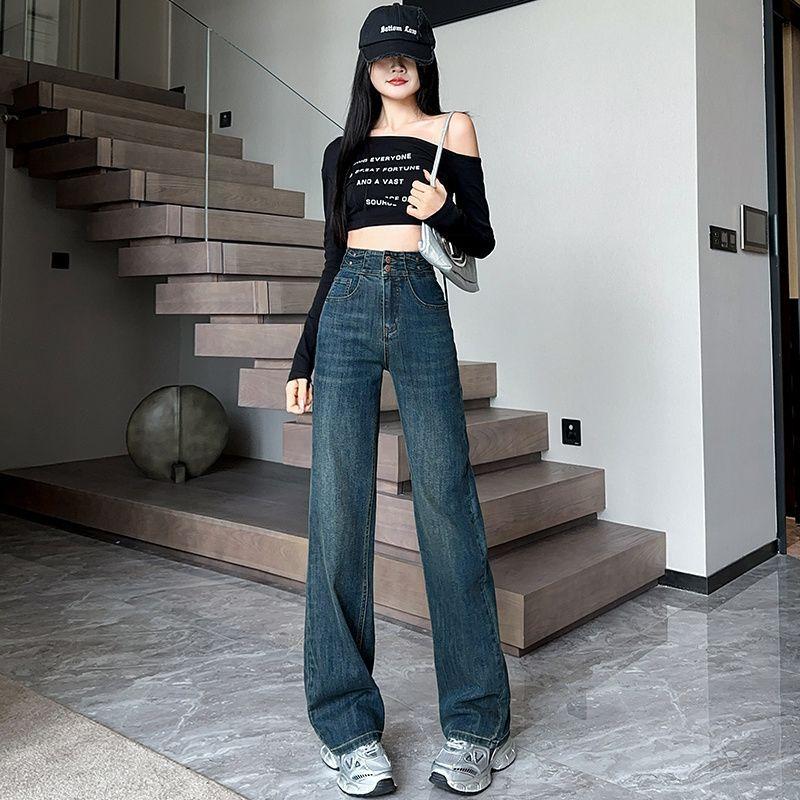 Narrow Version of Retro Jeans for Women In Autumn New High-waist Slimming Design, Elastic Drape Straight-leg Floor Pants XS
Narrow Version of Retro Jeans for Women In Autumn New High-waist Slimming Design, Elastic Drape Straight-leg Floor Pants XS