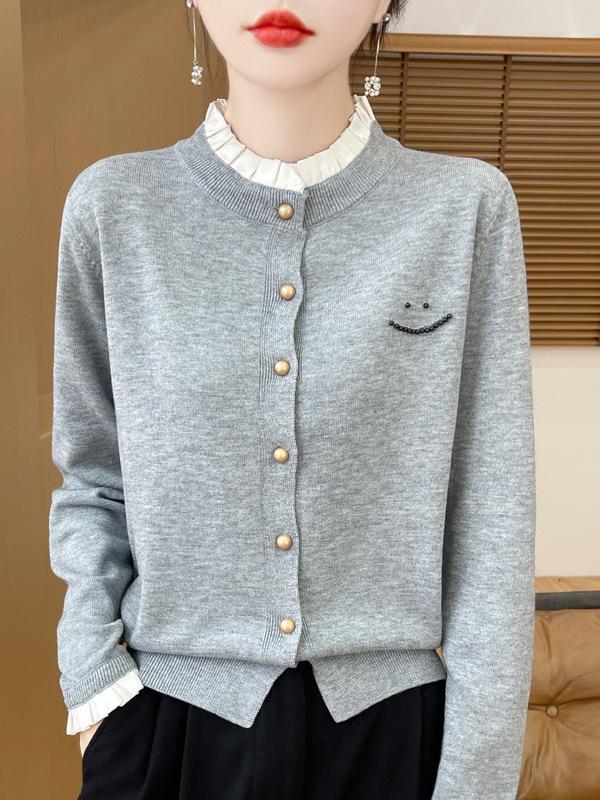 2024 Autumn Women s Lace Knit Cardigan - Long Sleeve, Gold Button, Fashionable Solid Color Top XXL
2024 Autumn Women s Lace Knit Cardigan - Long Sleeve, Gold Button, Fashionable Solid Color Top XXL