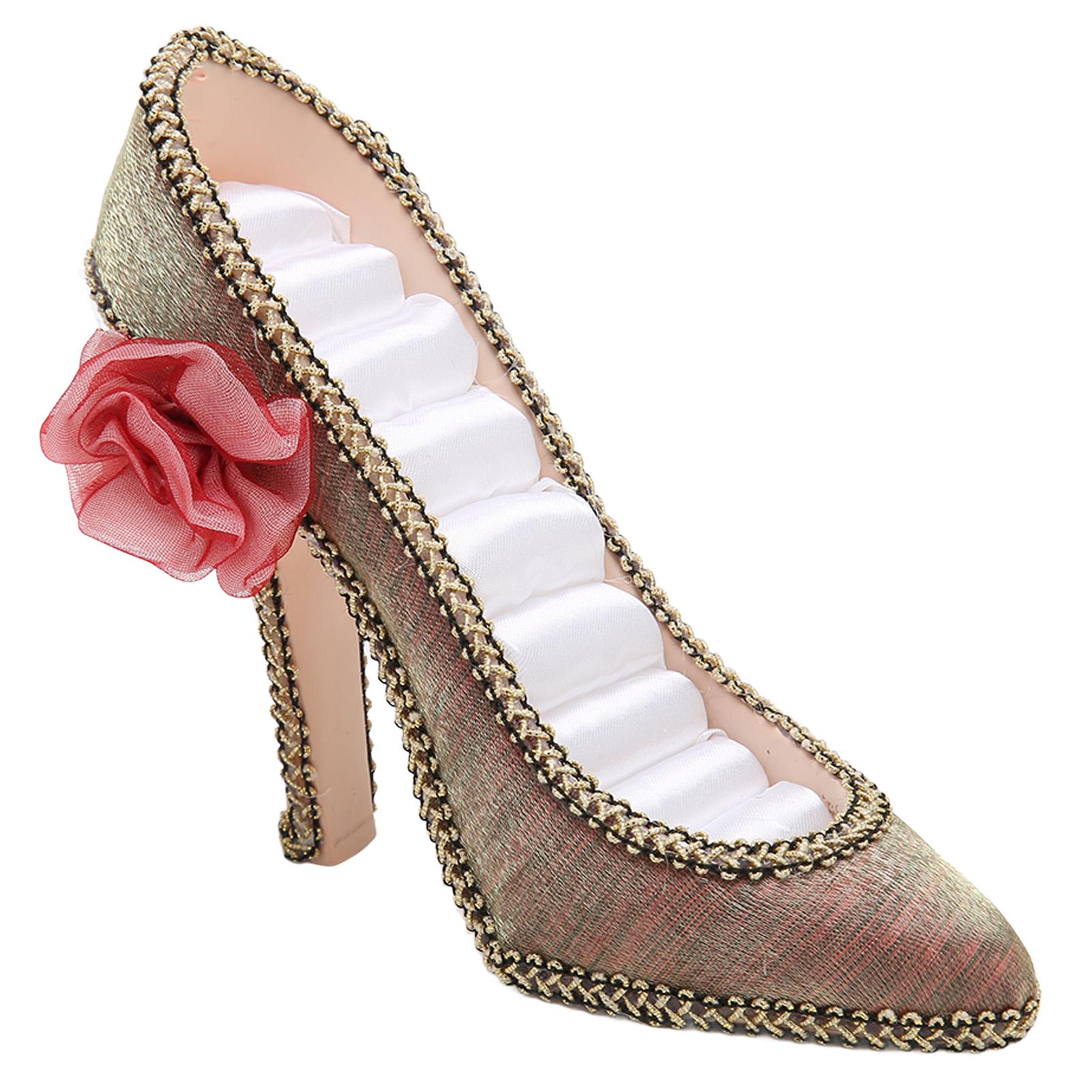 High Heeled Shoe Shaped Jewelry Display Stand Royal Brown Stud Earrings Rings Organizer Storage
High Heeled Shoe Shaped Jewelry Display Stand Royal Brown Stud Earrings Rings Organizer Storage