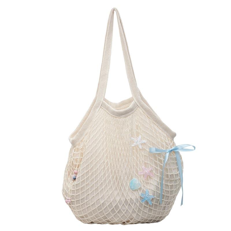 Polyester Hollow Woven Shoulder Bag Korean Style Pockets Mesh Handbags Large Capacity Edge Covering Summer Beach Tote Bags
Polyester Hollow Woven Shoulder Bag Korean Style Pockets Mesh Handbags Large Capacity Edge Covering Summer Beach Tote Bags