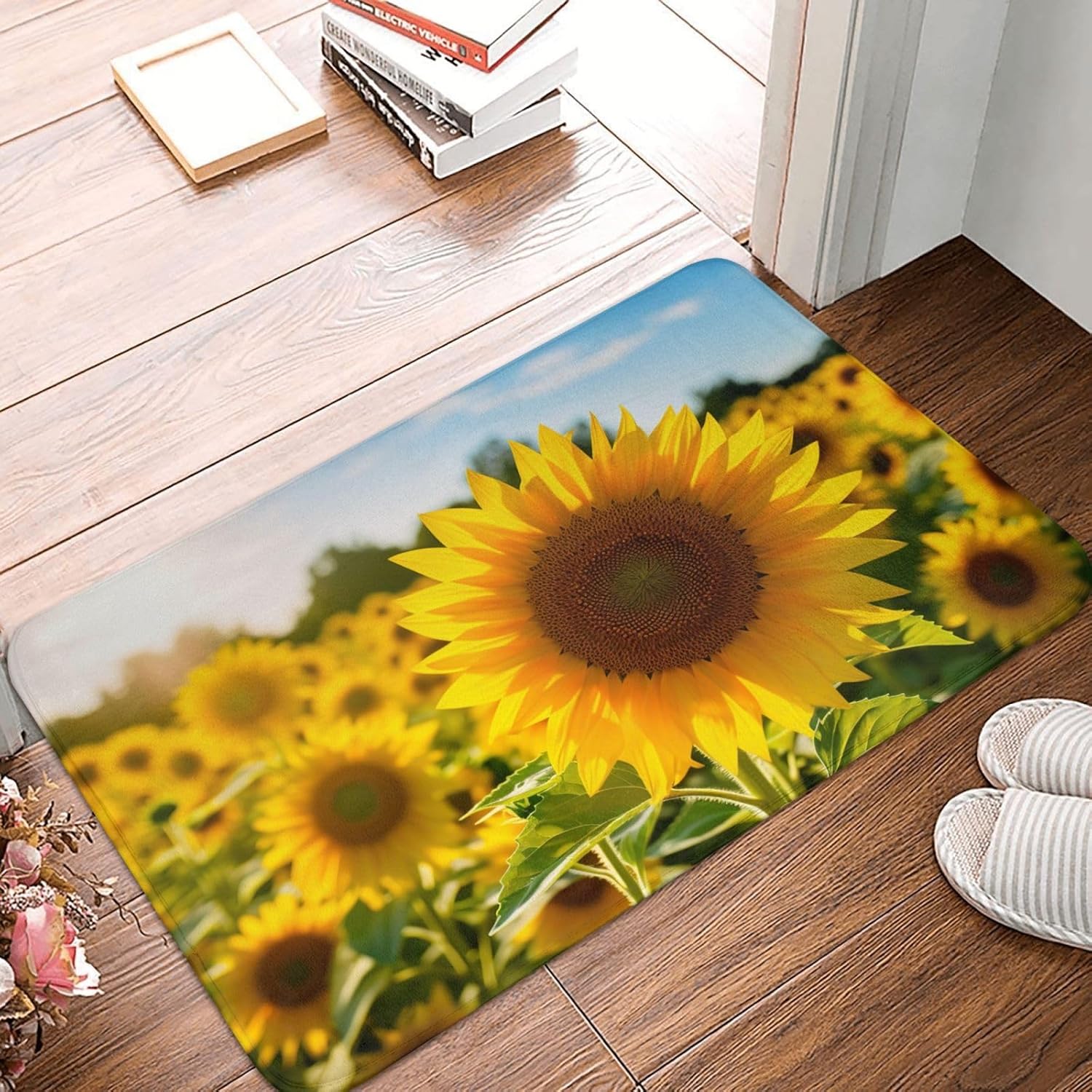 Sunflower Garden Print Front Door Rug for Indoor Outdoor Entrance,Welcome Mat with Flannel Fabric 40x60cm
Sunflower Garden Print Front Door Rug for Indoor Outdoor Entrance,Welcome Mat with Flannel Fabric 40x60cm