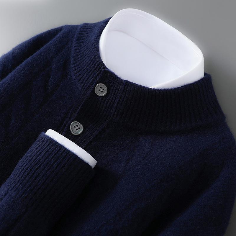 Men s Solid Color Cable Knit Wool Sweater - Half-High Neck, Long Sleeve, Casual Fashion. Extra Extra Large
Men s Solid Color Cable Knit Wool Sweater - Half-High Neck, Long Sleeve, Casual Fashion. Extra Extra Large