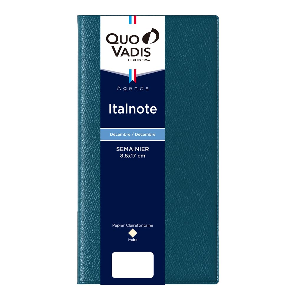 QUOVADIS 2026 Italo Note/Unpara Weekly Left Diary Slim 17x8.8cm French Version blue plasse qv28401bp
QUOVADIS 2026 Italo Note/Unpara Weekly Left Diary Slim 17x8.8cm French Version blue plasse qv28401bp
