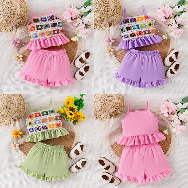 Girls Fashion Set Summer Kids Casual Halter Colored Knitted Embroidery Top + Lace Shorts Set 7Y фіолетовий
Girls Fashion Set Summer Kids Casual Halter Colored Knitted Embroidery Top + Lace Shorts Set 7Y фіолетовий