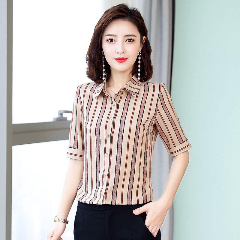 Женская полосатая шифоновая рубашка со средним рукавом: Новый корейский летний стиль, универсальный, свободный и облегающий профессиональный топ S
Женская полосатая шифоновая рубашка со средним рукавом: Новый корейский летний стиль, универсальный, свободный и облегающий профессиональный топ S