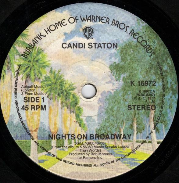 7inch Record CANDI STATON Nights On Broadway K16972 Warner Bros. Re 1977 UK SoulFunk Used
7inch Record CANDI STATON Nights On Broadway K16972 Warner Bros. Re 1977 UK SoulFunk Used