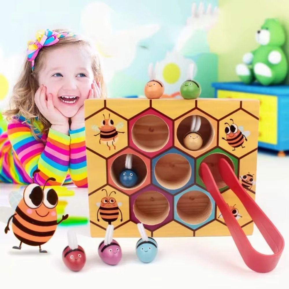 Color Sorting Early Education Beehive Game Wooden Clamp Bee To Hive Toy Children Gifts 1set
Color Sorting Early Education Beehive Game Wooden Clamp Bee To Hive Toy Children Gifts 1set
