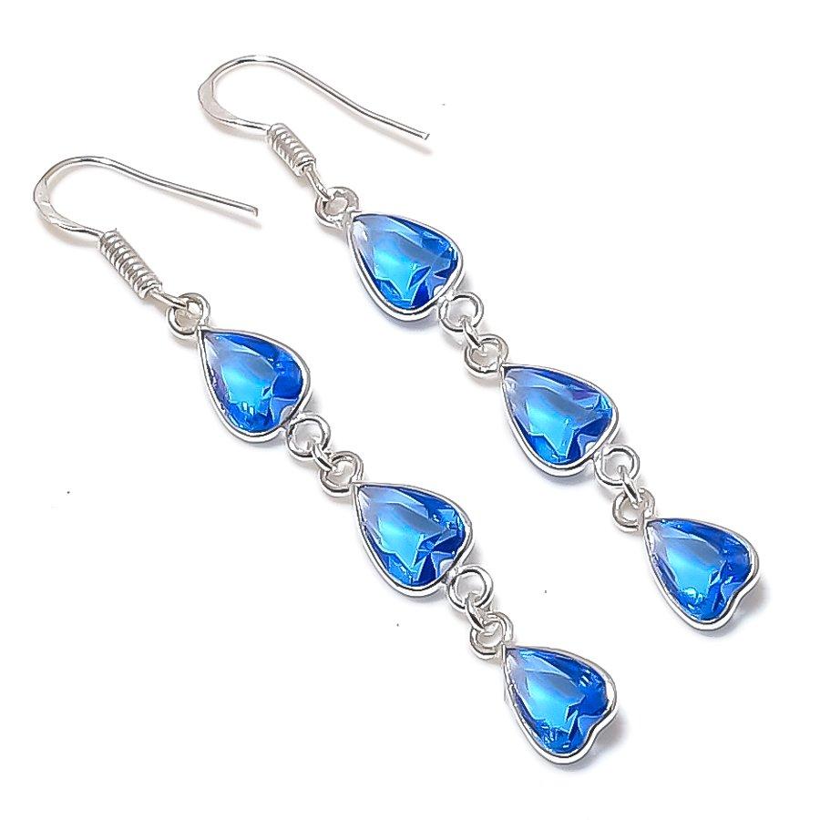Natural Swiss Blue Topaz Gemstone 925 Sterling Silver Jewelry Earring 2.44 AEE-11295
Natural Swiss Blue Topaz Gemstone 925 Sterling Silver Jewelry Earring 2.44 AEE-11295
