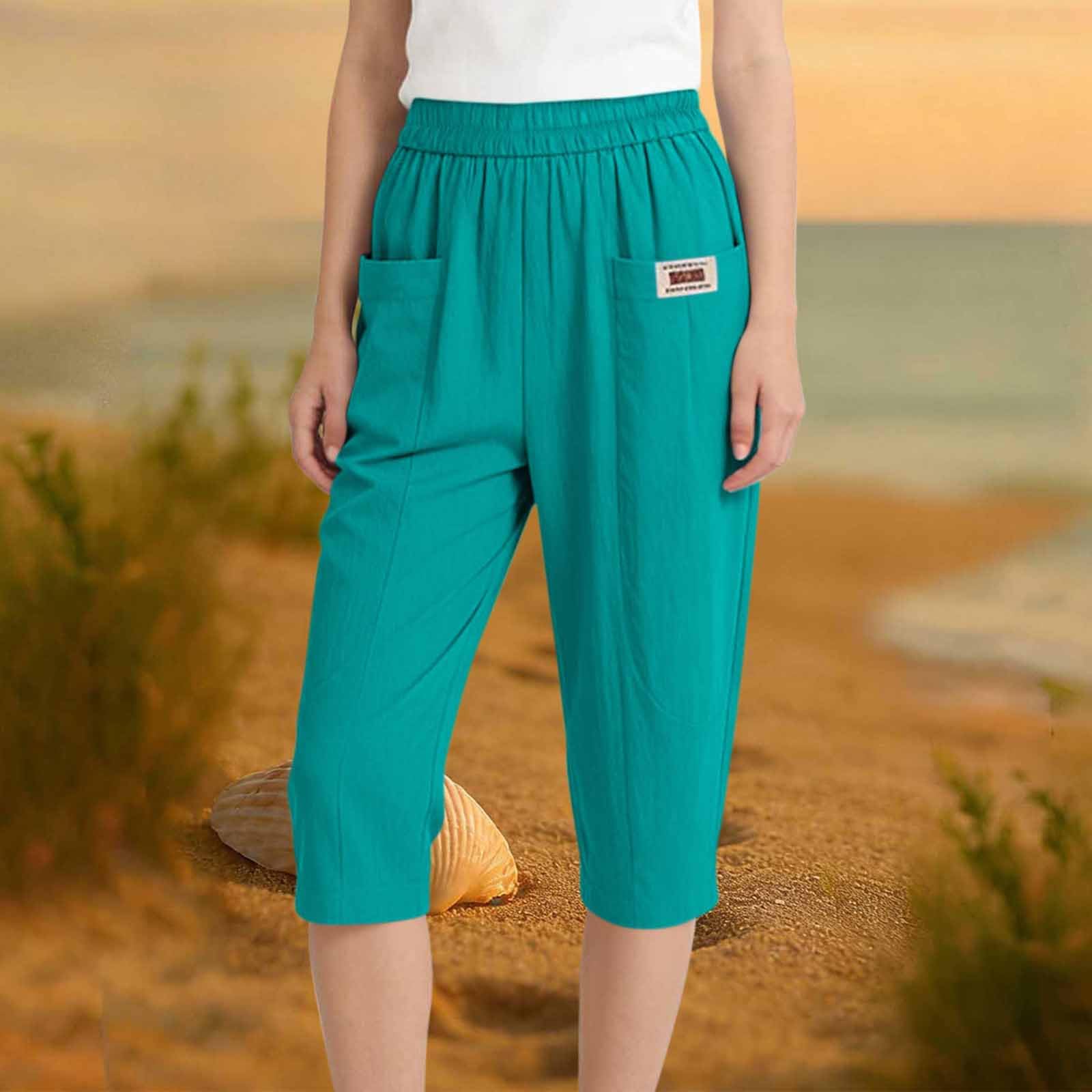 Women s Cotton And Linen Capried Pants Summer Elastomer Waist Haren Pants All- Casual Pants M зелёный
Women s Cotton And Linen Capried Pants Summer Elastomer Waist Haren Pants All- Casual Pants M зелёный