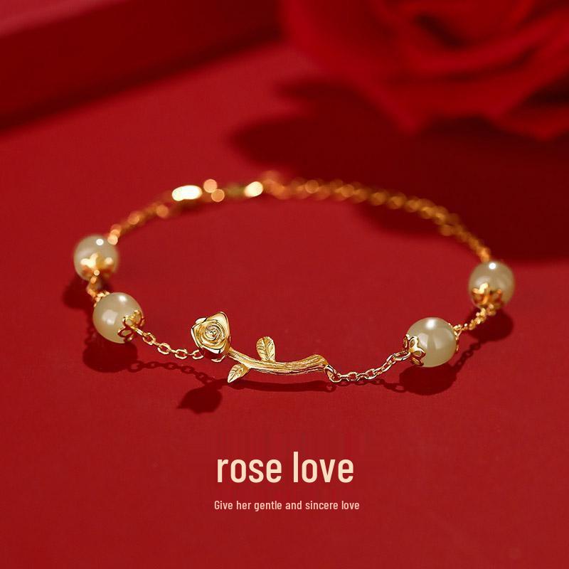 Женский браслет Rose Love с инкрустацией нефритом Хэтянь - Элегантное, универсальное ювелирное украшение, подарок на праздники
Женский браслет Rose Love с инкрустацией нефритом Хэтянь - Элегантное, универсальное ювелирное украшение, подарок на праздники