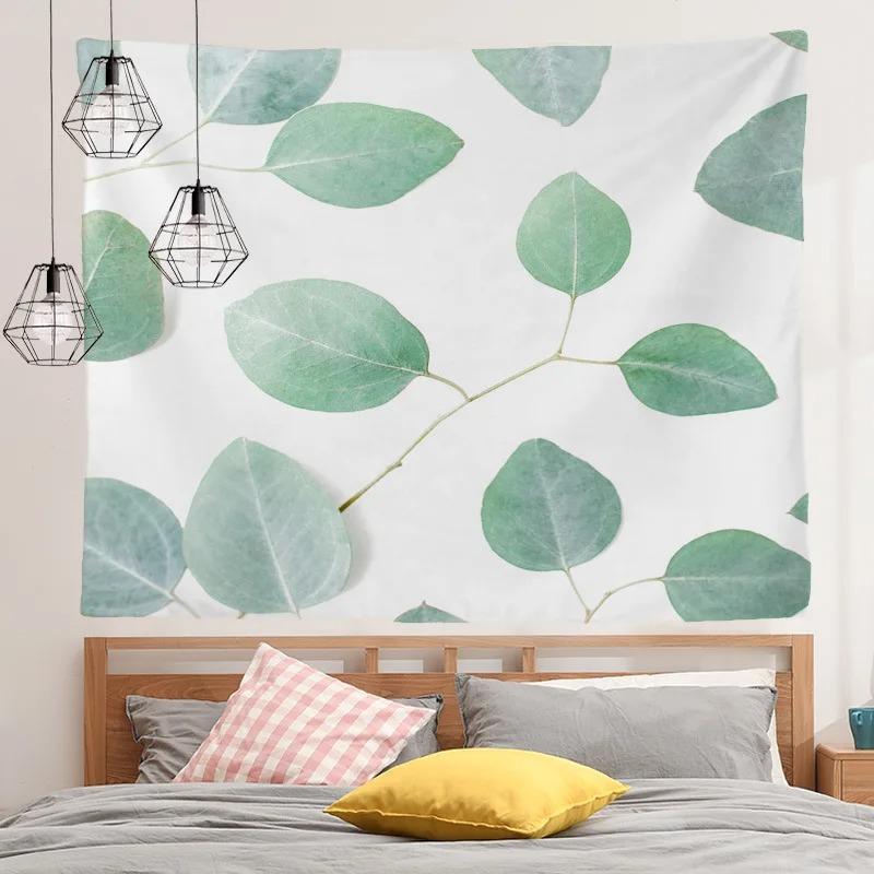 Тропическое растение Мультяшный узор фламинго Подвесная ткань Украшение стены дома Гобелен Спальня Гостиная Гобелен 100x75cm