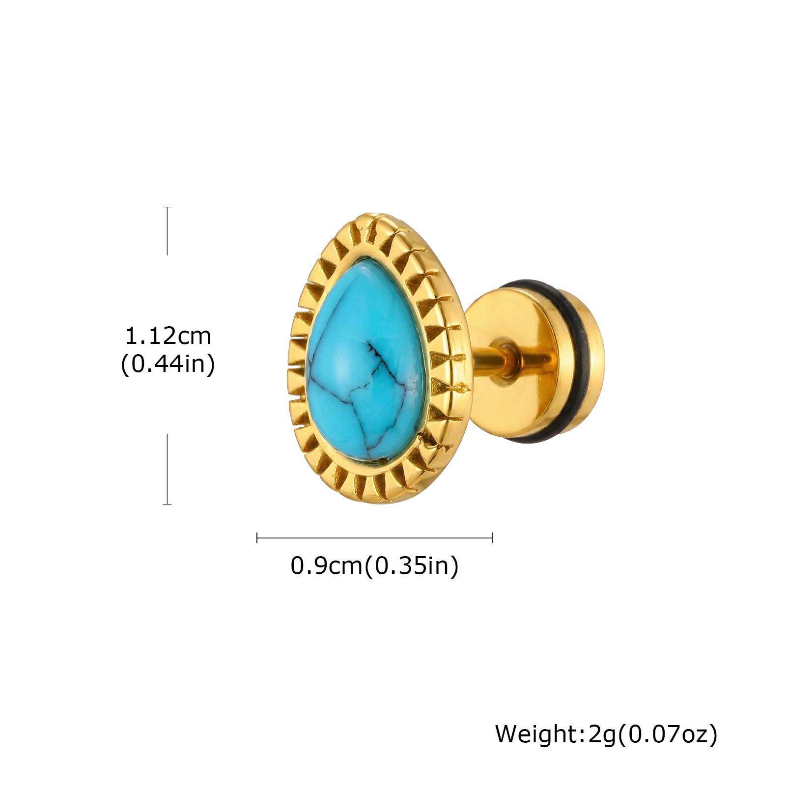 Stainless Steel Teardrop Turquoise Stud Earrings for Women, Natural Stone Oval Pierced Ears New Fashion Jewelry
Stainless Steel Teardrop Turquoise Stud Earrings for Women, Natural Stone Oval Pierced Ears New Fashion Jewelry