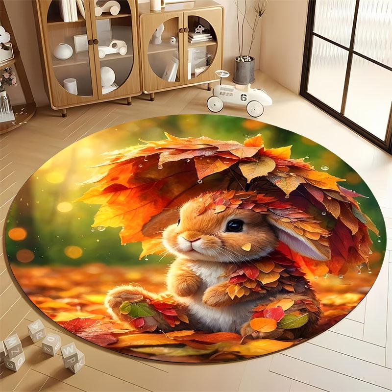 Autumn Bunny and Leaves Cozy Floor Rug round carpet for home sofa bedroom, gift Diameter 60cm
Autumn Bunny and Leaves Cozy Floor Rug round carpet for home sofa bedroom, gift Diameter 60cm
