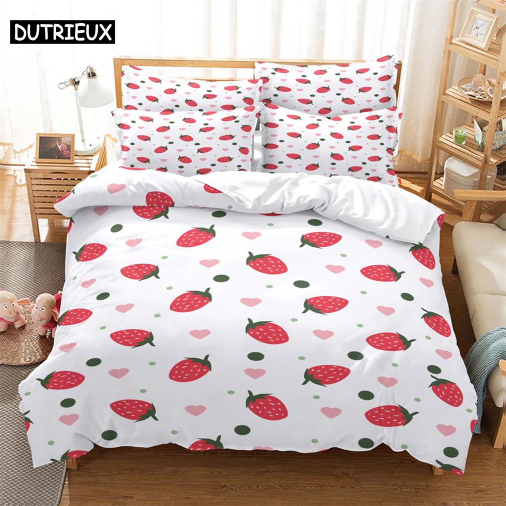 Strawberry 3D Digital Bedding Sets Home Bedclothes Super King Cover Pillowcase Comforter Textiles Bedding Set bed cover set (135x200cm)&set
Strawberry 3D Digital Bedding Sets Home Bedclothes Super King Cover Pillowcase Comforter Textiles Bedding Set bed cover set (135x200cm)&set