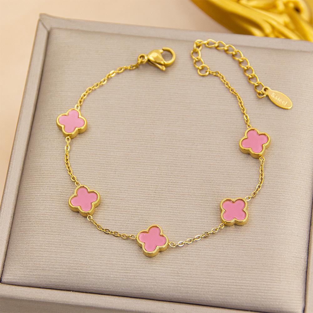 10mm Four-leaf Clover Bracelet Three-color Splicing Titanium Steel Colorfast Light Luxury Simple Shell and Floral Bracelet
10mm Four-leaf Clover Bracelet Three-color Splicing Titanium Steel Colorfast Light Luxury Simple Shell and Floral Bracelet