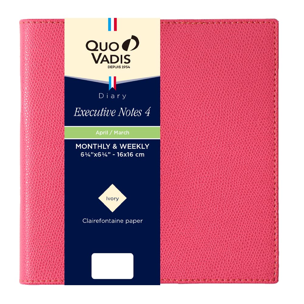 QUOVADIS Diary Executive Notebook 4/Club 2026 April Start Weekly Vertical Square 16x16cm Raspberry qv60202fra
QUOVADIS Diary Executive Notebook 4/Club 2026 April Start Weekly Vertical Square 16x16cm Raspberry qv60202fra