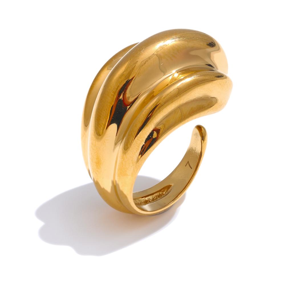Yhpup Statement 18K PVD Plated Stainless Steel Metal Geometric Finger Ring for Women Waterproof Texture Golden Charm Jewelry 7
Yhpup Statement 18K PVD Plated Stainless Steel Metal Geometric Finger Ring for Women Waterproof Texture Golden Charm Jewelry 7