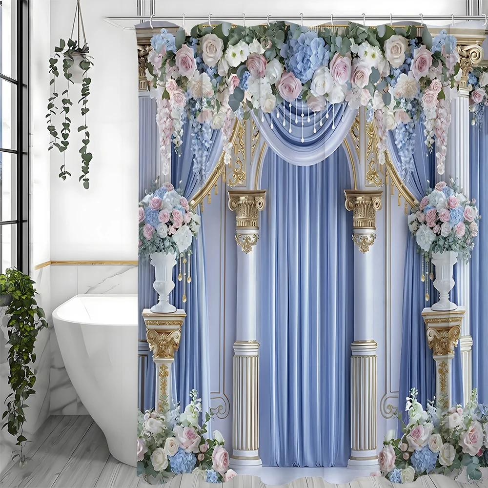 Gorgeous Blue Palace Shower Curtain, Bathroom Decorative Shower Curtain, Waterproof Shower Curtain With Hooks W60H190(CM)-1 Pcs
Gorgeous Blue Palace Shower Curtain, Bathroom Decorative Shower Curtain, Waterproof Shower Curtain With Hooks W60H190(CM)-1 Pcs