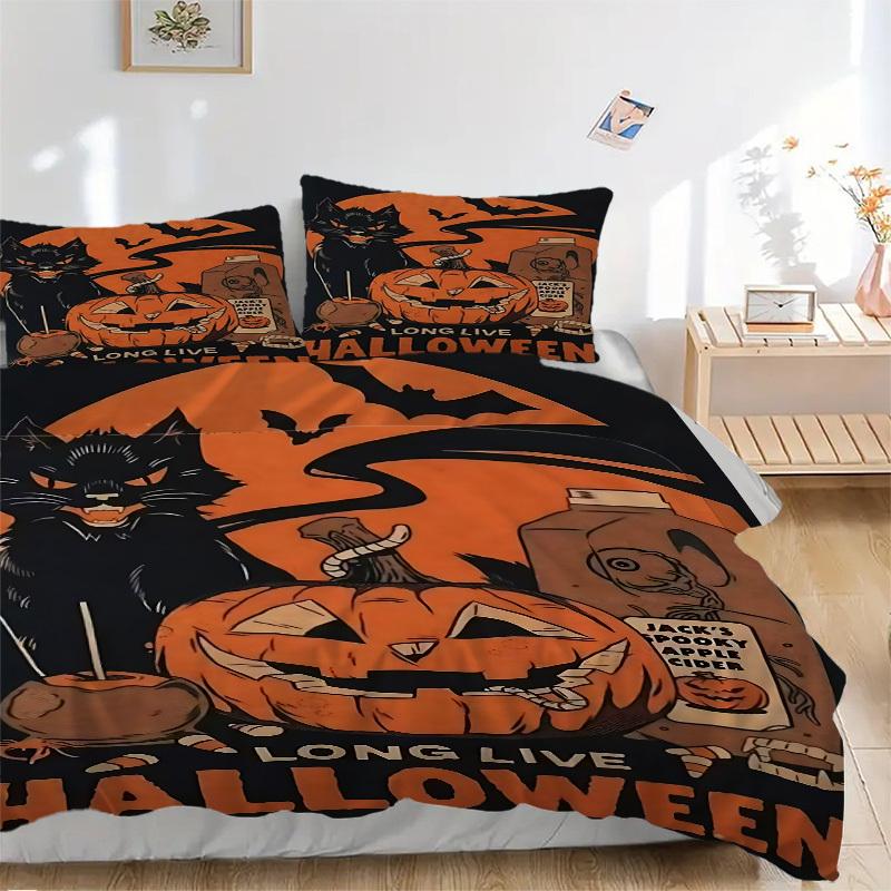 3pcs Halloween Pumpkin Duvet Cover Set, Cover For Bedroom Guest Room (1 Duvet Cover + 2 Pillowcase, Without Quilt), yy250922109 135x200cm
3pcs Halloween Pumpkin Duvet Cover Set, Cover For Bedroom Guest Room (1 Duvet Cover + 2 Pillowcase, Without Quilt), yy250922109 135x200cm