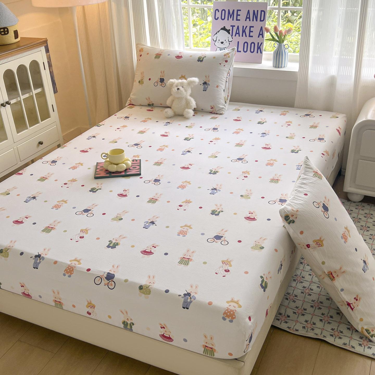 Cartoon Rabbit Sheet Set Fitted Sheet Set Non Slip Bedspread Washable Cotton With Elastic Band Mattress Cover (With Pillowcase) 2pcs 120x200cm
Cartoon Rabbit Sheet Set Fitted Sheet Set Non Slip Bedspread Washable Cotton With Elastic Band Mattress Cover (With Pillowcase) 2pcs 120x200cm