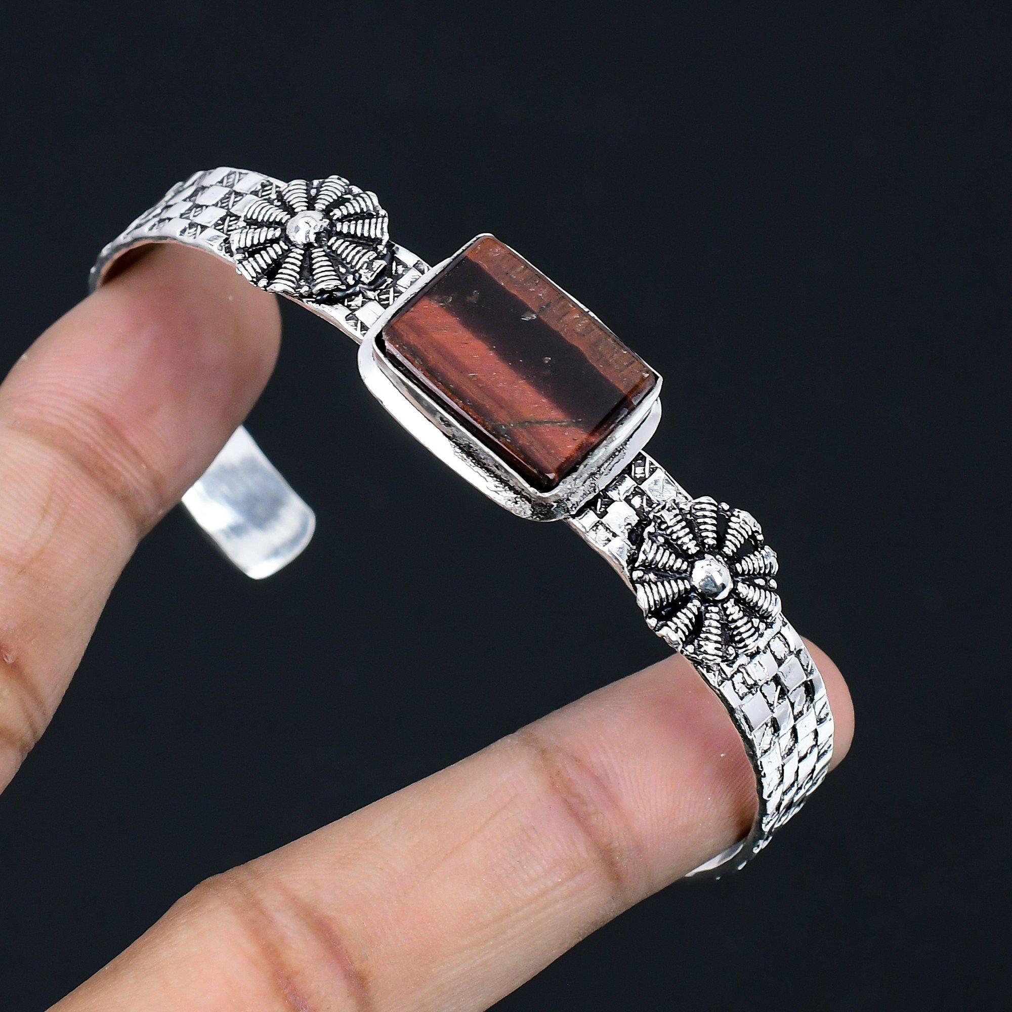 Halloween Deal Natural Iron Tiger Eye Sterling Silver Boho Trendy Bangle Jewelry Adjustable
Halloween Deal Natural Iron Tiger Eye Sterling Silver Boho Trendy Bangle Jewelry Adjustable