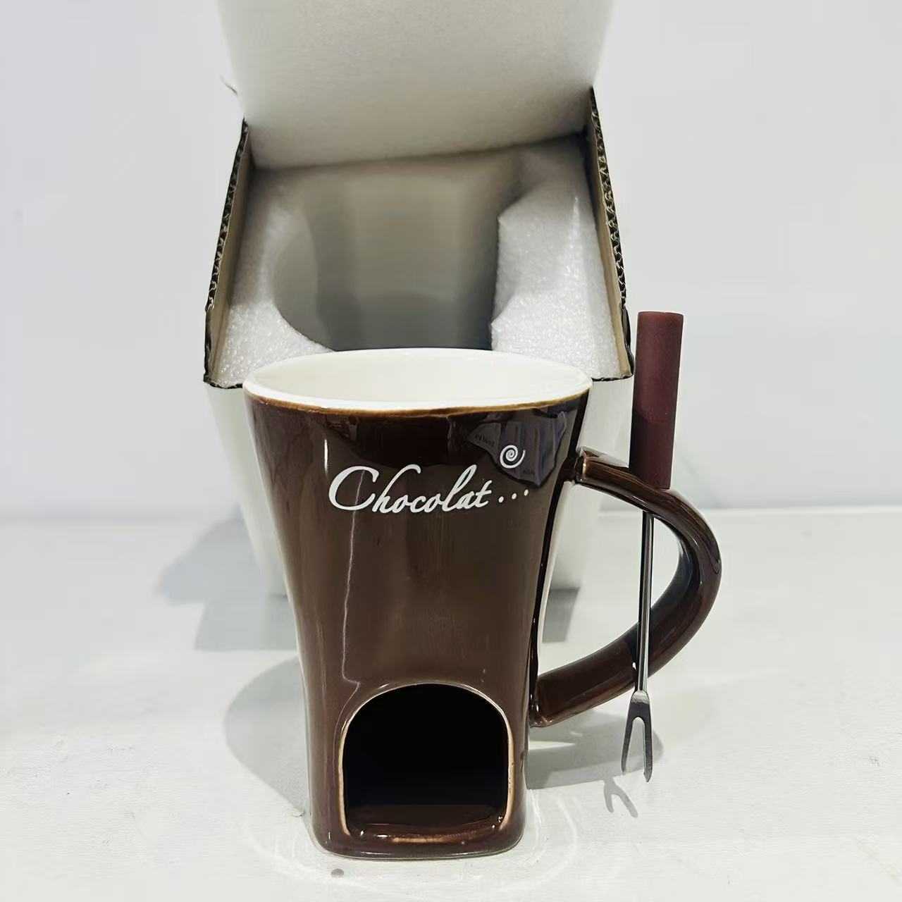 Chocolate Melting Cup Chocolate Melting Fondue Mug Ceramic Butter Warmer Pot Chocolate Melting Supplies with Fork for Kitchen 201-300ml
Chocolate Melting Cup Chocolate Melting Fondue Mug Ceramic Butter Warmer Pot Chocolate Melting Supplies with Fork for Kitchen 201-300ml