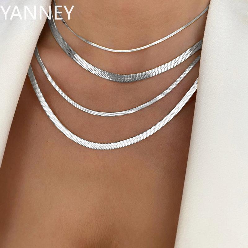 4mm Women Herringbone Necklace, 925 Silver Collarbone Chain Choker Collier Wedding Party Jewelry Gifts 50cm серебряный
4mm Women Herringbone Necklace, 925 Silver Collarbone Chain Choker Collier Wedding Party Jewelry Gifts 50cm серебряный