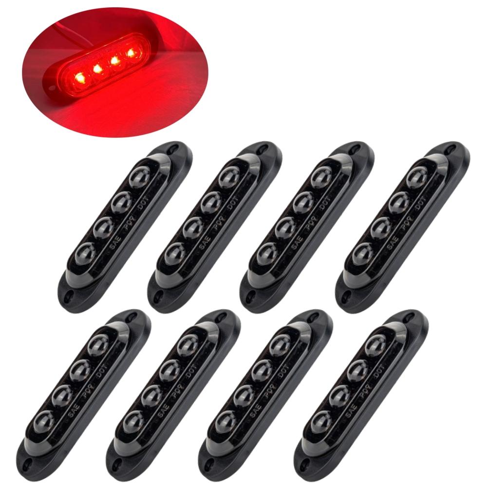 8PCS Boat Trailer Marker Lights Dark Smoked Lens 4 LED White Side Marker lights 12v 24v LED Clearance Lights For Trucks
8PCS Boat Trailer Marker Lights Dark Smoked Lens 4 LED White Side Marker lights 12v 24v LED Clearance Lights For Trucks