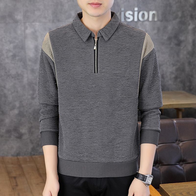 Men s Clothing Pullover Lapel Zipper Contrasting Spring and Autumn Sweatshirt Casual Patchwork Top L сірий колір
Men s Clothing Pullover Lapel Zipper Contrasting Spring and Autumn Sweatshirt Casual Patchwork Top L сірий колір